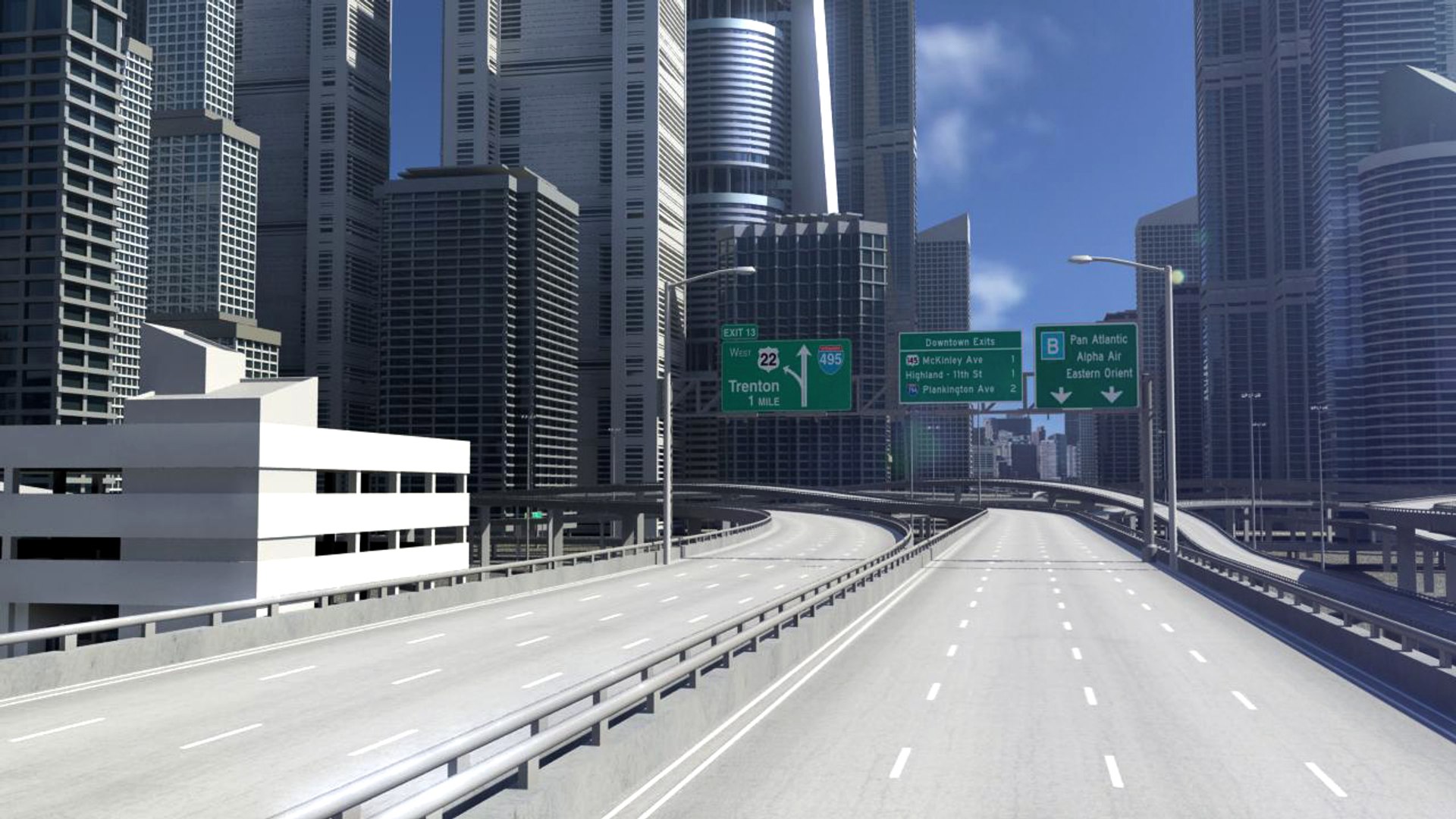 3D Freeway City Environment - TurboSquid 1339748