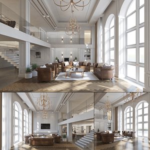3D Neoclassical Luxury House Interior