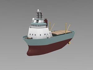 small cargo ship 3D model