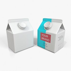 3D Beverage Carton 250 ml - Customizable Gable-Top Drink Box