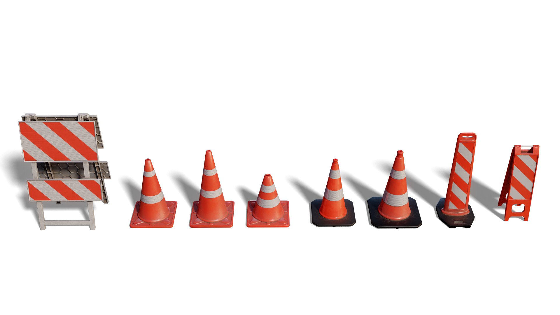3D Traffic Cones 3D Model Pack Model - TurboSquid 1719308
