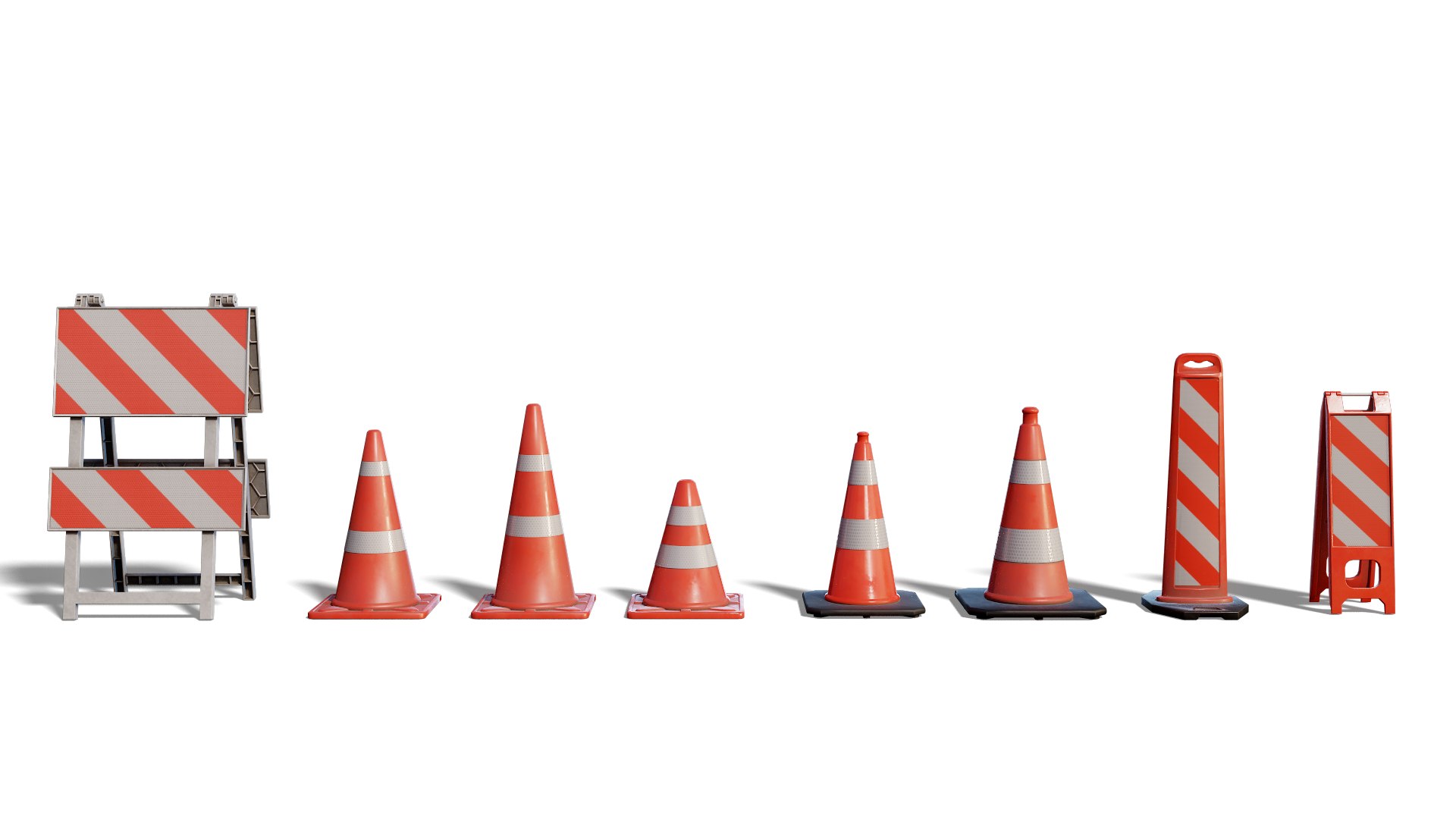 3D Traffic Cones 3D Model Pack Model - TurboSquid 1719308