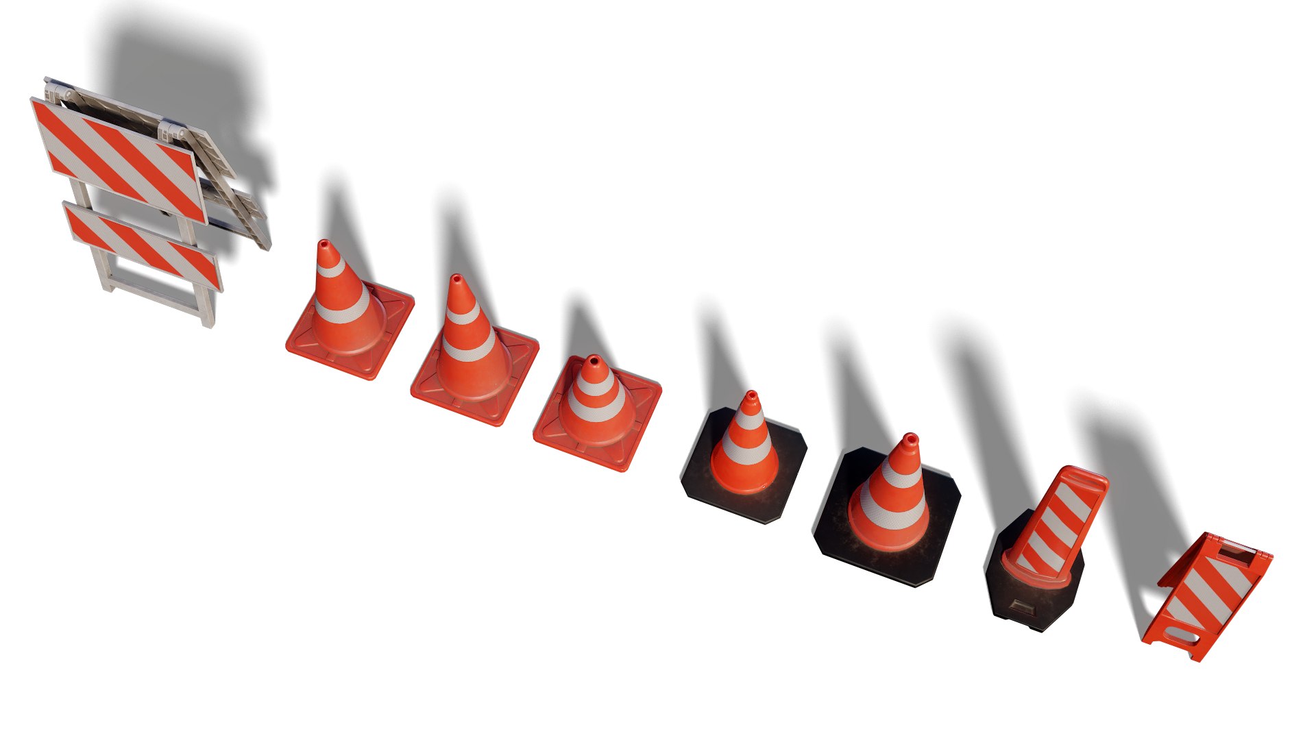 3D Traffic Cones 3D Model Pack Model - TurboSquid 1719308