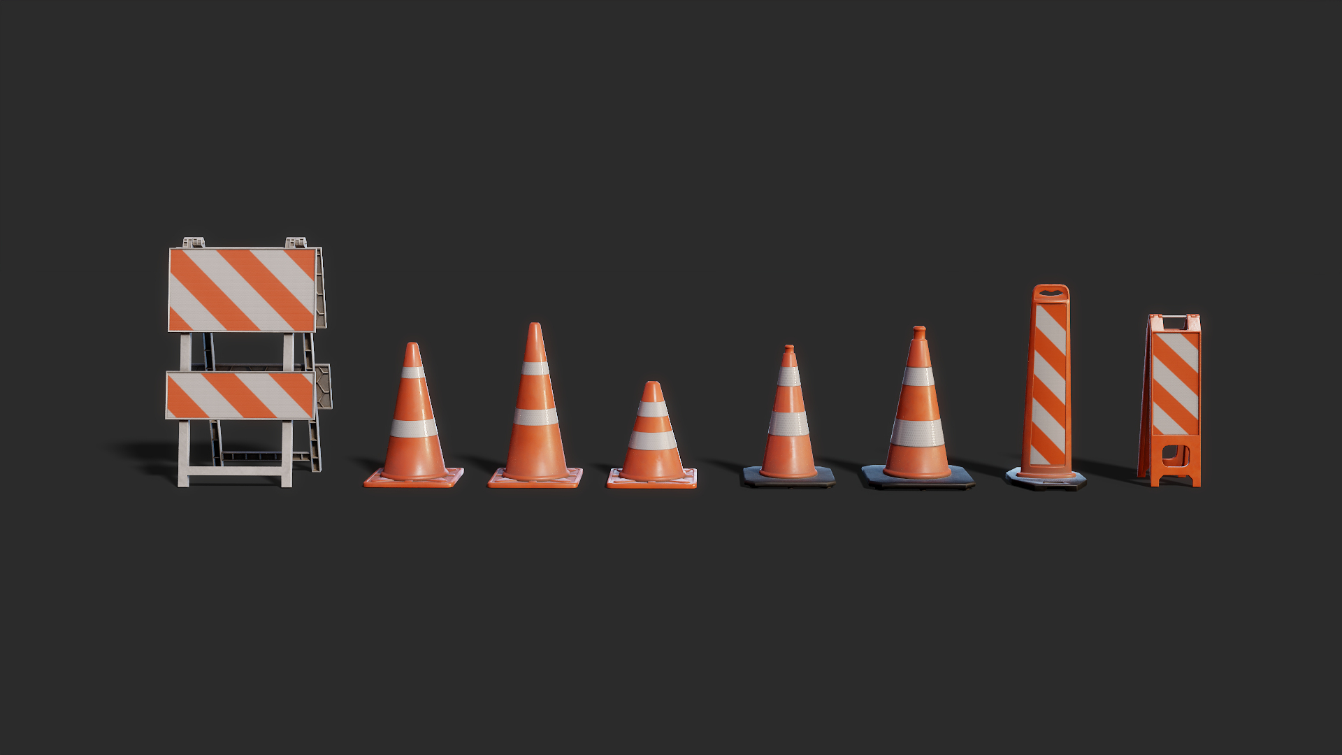 3D Traffic Cones 3D Model Pack Model - TurboSquid 1719308