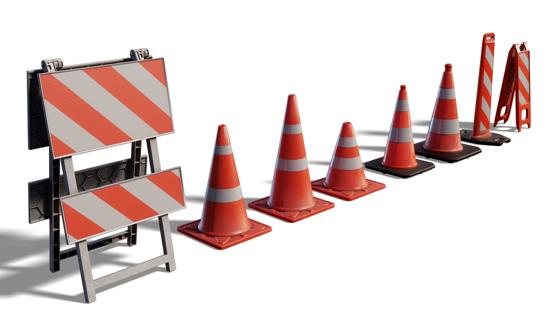 3D Traffic Cones 3D Model Pack Model - TurboSquid 1719308