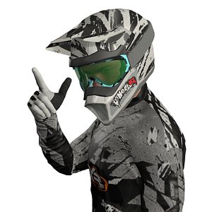 Motocross character 3D model