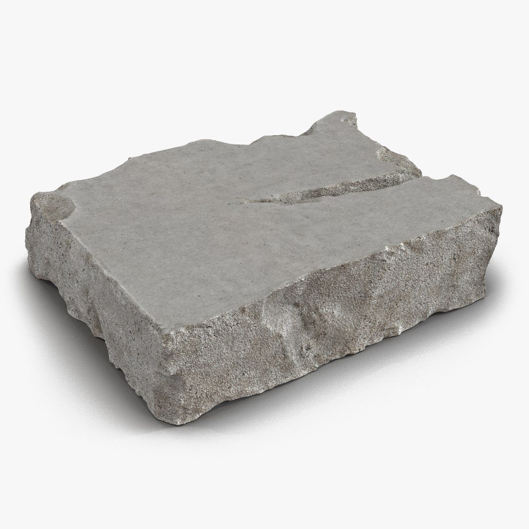 Concrete Chunk 3D model preview