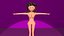 free low poly woman in dress 34