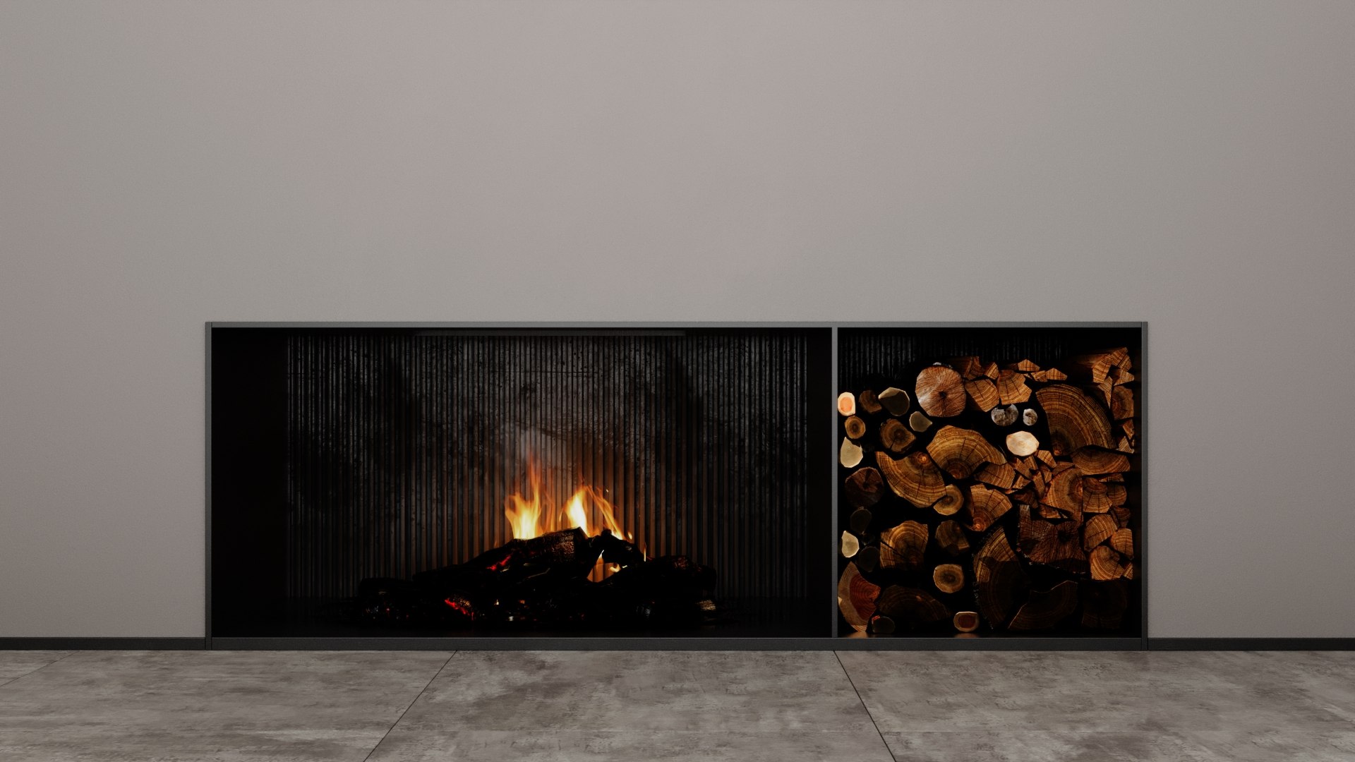 Fireplace modern futuristic with wood 3D model - TurboSquid 1998385