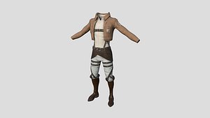 3D model Attack on Titan Outfit 02 Trainee - Character Design Anime