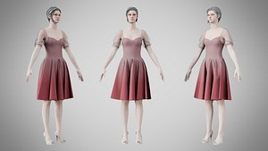 Dress 09 Bazaar 3D model