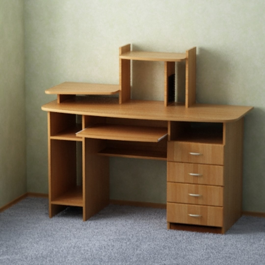 3d model computer desk