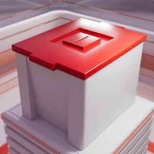Ballot box with scene 3D model
