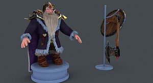 dwarf shield axe 3D