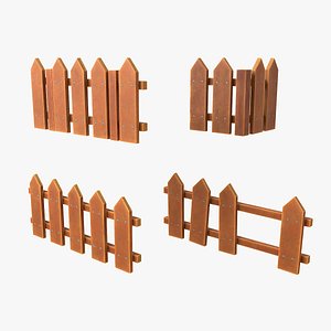 3D Cartoon Wooden Fence Pack