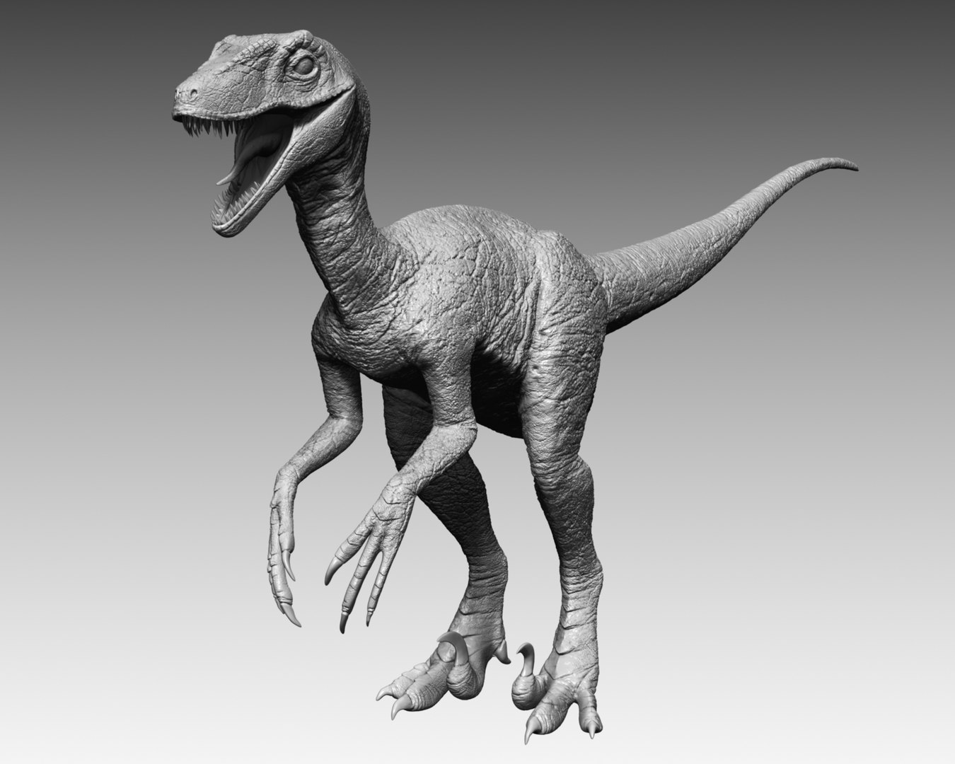 3d Model Of Raptor Dinosaur Zbrush Version