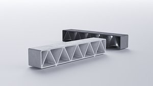 PARK MODERN BENCH CONSTRUQTA CONCRETE 3D model