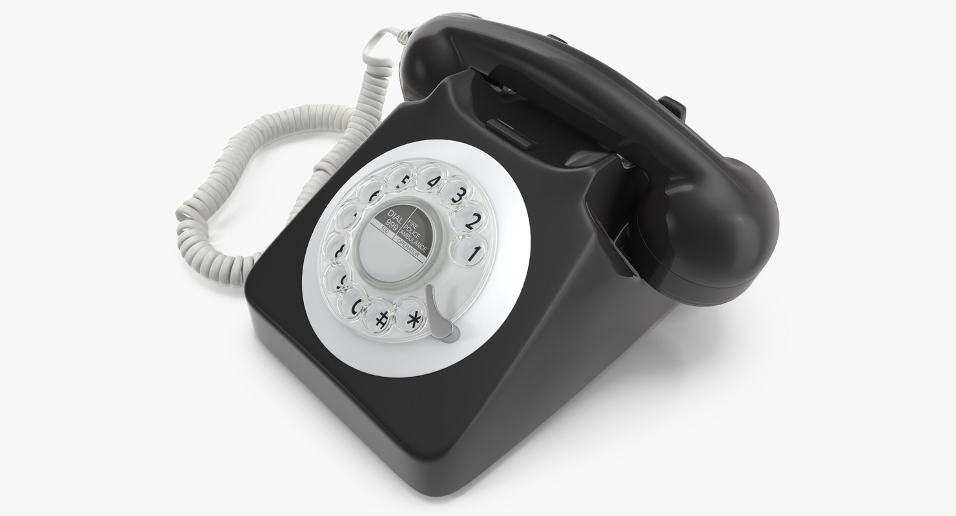 Classic Style Rotary Dial Table Phone 3D Model 3D model preview