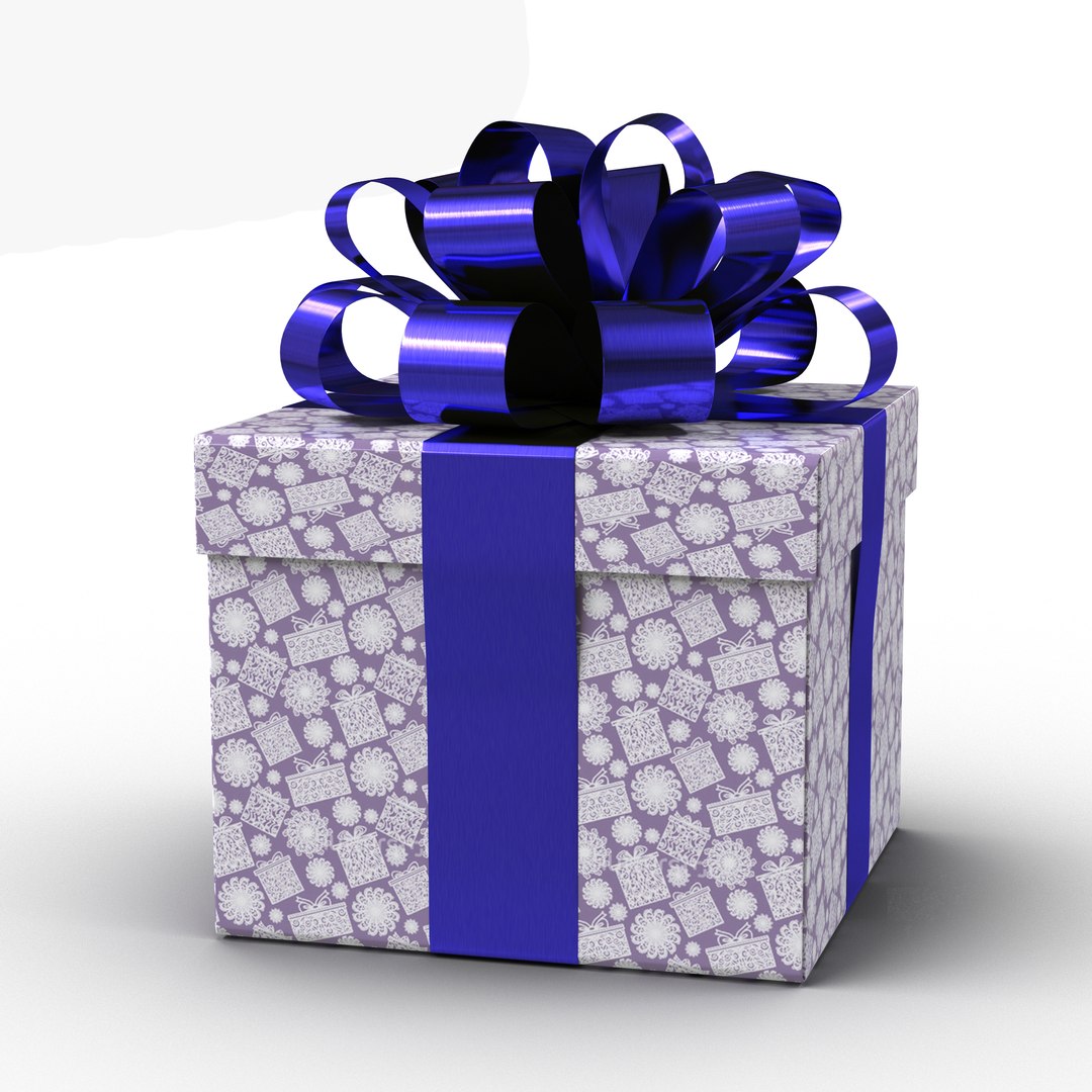 Giftbox Purple 3D Model 3D model preview