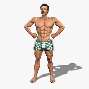 3D Detailed Fitness Male Character 3D Model model