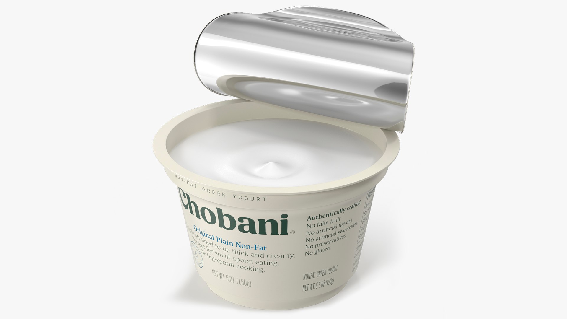 Chobani Greek Yogurt Open Cup White 3D model preview