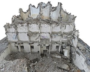 3D Abandoned  Destroyed Building 2