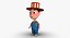 boy cartoon hat 3d dxf