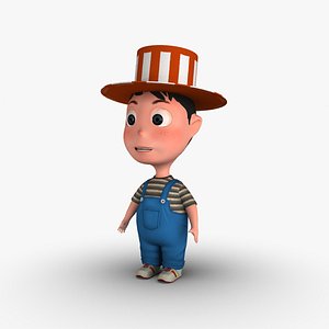 boy cartoon hat 3d dxf