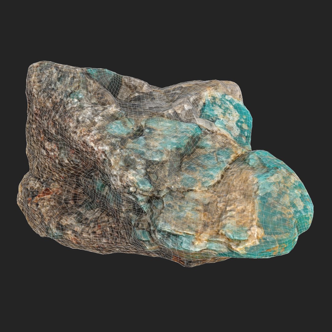 3D Amazonite In The Rock - TurboSquid 2065474
