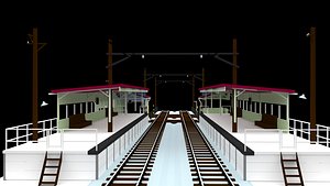 3D model demiryolu istasyon