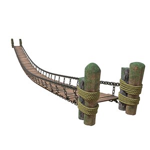 drawbridge bridge moss 3D model