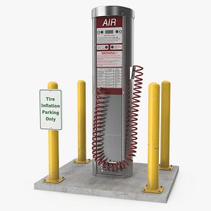 Self Service Tyre Air Station 3D Model