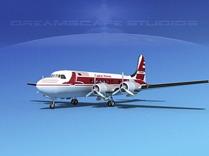 dc-4 airlines 3d model