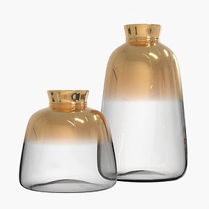 3D Golden vases gradient model