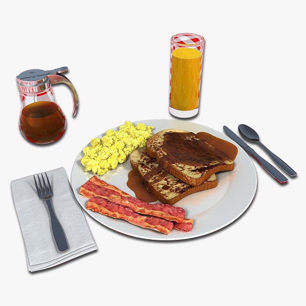 french toast breakfast 3d model