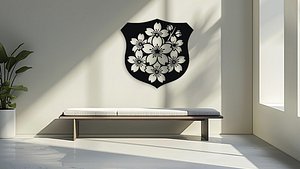 Cherry Blossom Crest Floral Wall Decor 3D model