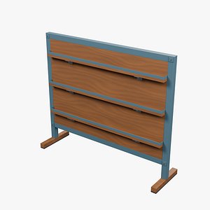 Freestanding Display Board with Wood Ledges - 1050 x 300 x 900 mm