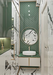 3D Bathroom green