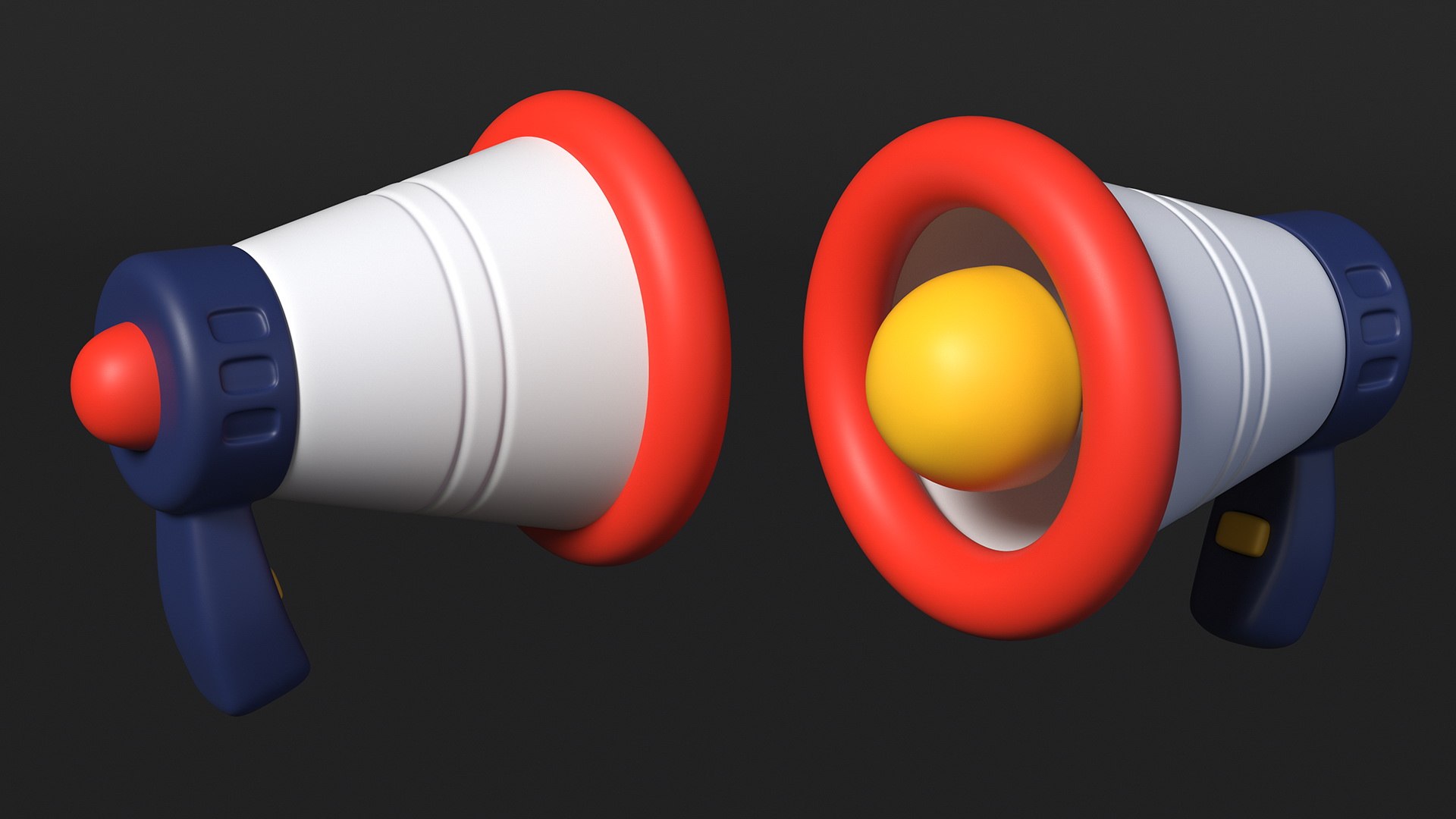3D Megaphone Loudspeaker Stylized Icon https://p.turbosquid.com/ts-thumb/mv/zEP6f7/XC/megaphoneloudspeakerstylizedicon3dsmodel008/jpg/1705625268/1920x1080/fit_q87/4fd913013f0274f840c14705564ac3e19800b158/megaphoneloudspeakerstylizedicon3dsmodel008.jpg