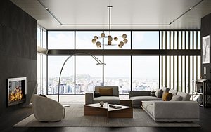 interior living room scene 54 corona 2015 3D model