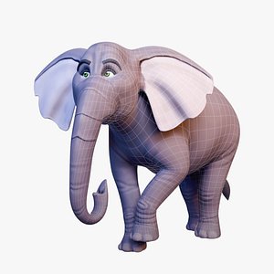 Cartoon Adult Female Elephant