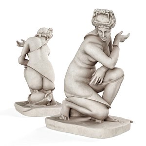 3D Crouching Venus sculpture