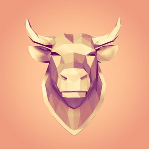 LowPoly Bull Statue -- Ready for 3D Printing 3D model