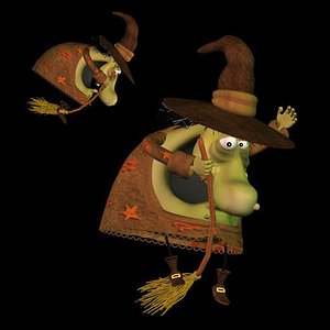 cartoon witch pzsg 3d model