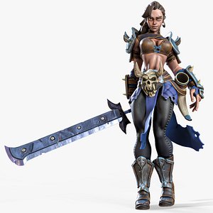 3D Stylized Warrior 05 - Female Hero Fantasy Characters - Medieval Heroes - 43