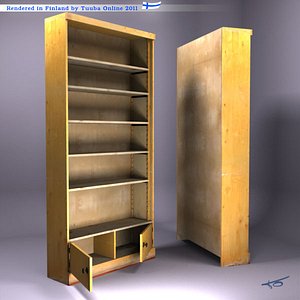 obj old finnish bookshelf