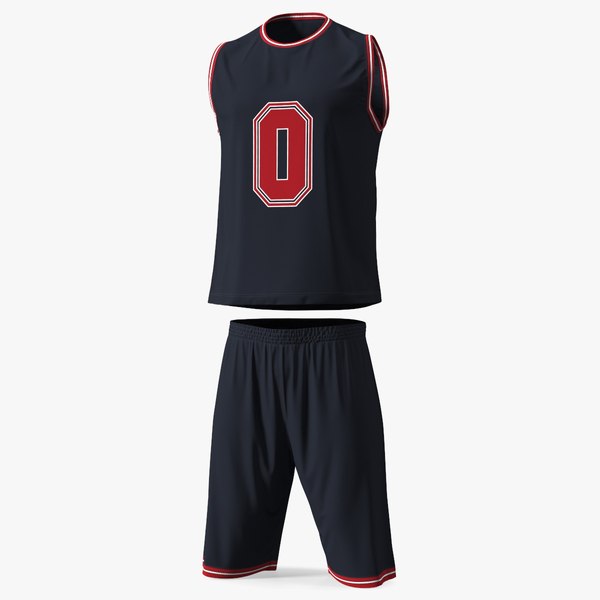 modelo 3d Ropa de camiseta y pantalones cortos de baloncesto ...
