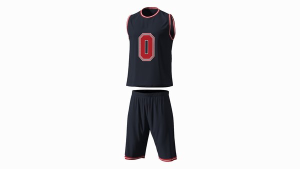modelo 3d Ropa de camiseta y pantalones cortos de baloncesto ...
