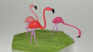 3D flamingo bird oby model