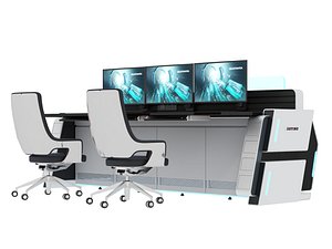 Control Room Desk 08 3D model